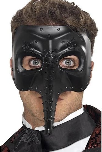 Venetian capitano mask black - venetian,