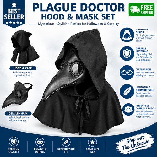 Plague doctor mask cloak - plague,