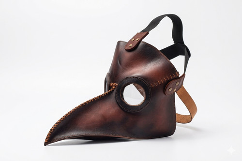 Brown leather plague - leather,