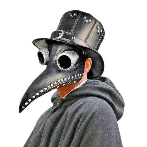 Plague doctor mask black latex - mask,