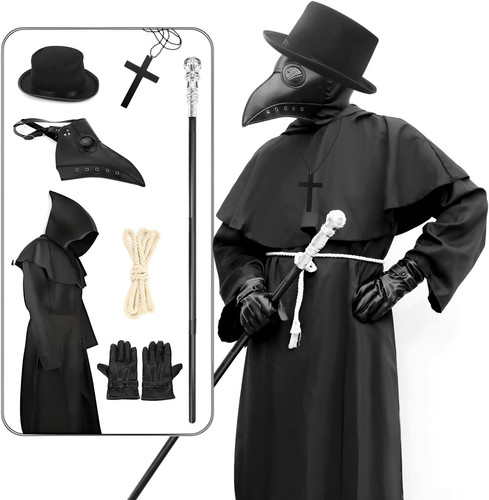 Plague doctor costume set for - doctor,