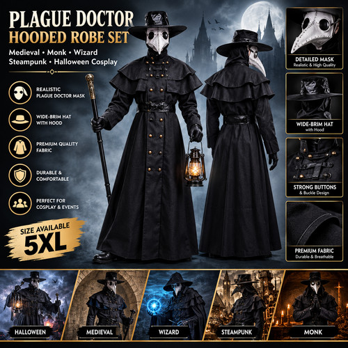 Halloween plague doctor hooded - plague,