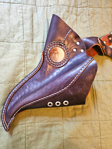 Brown leather handmade - brown,