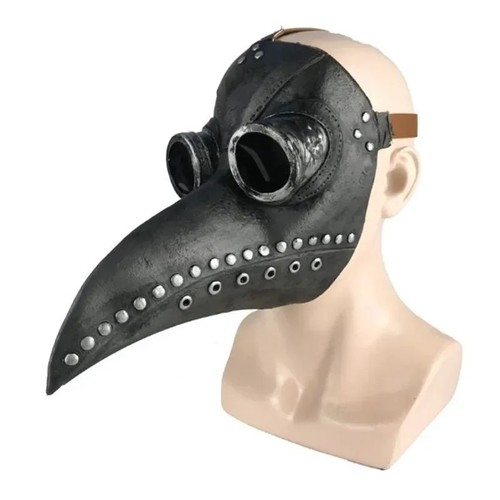 Black plague doctor mask - black,
