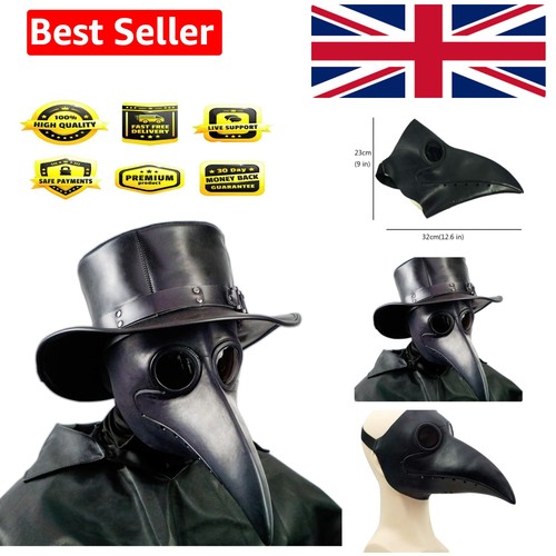Plague doctor mask black - black, bird